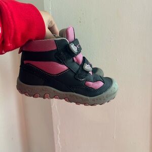 Kids Pink and Black Winter Boots
